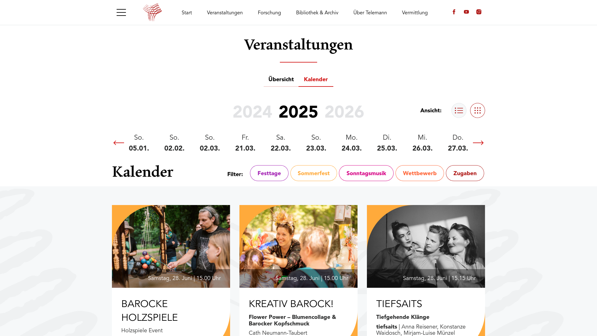 Telemann-Zentrum Custom Page Builder